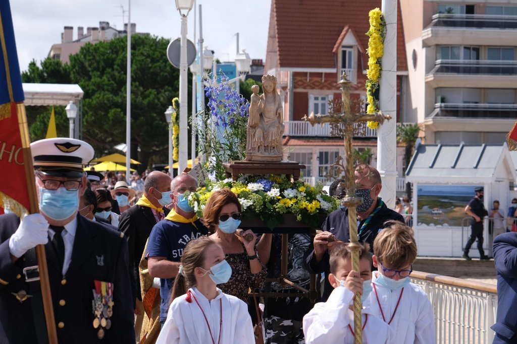 Procession pour la fête de l'Assomption à Arcachon, 15 août 2021