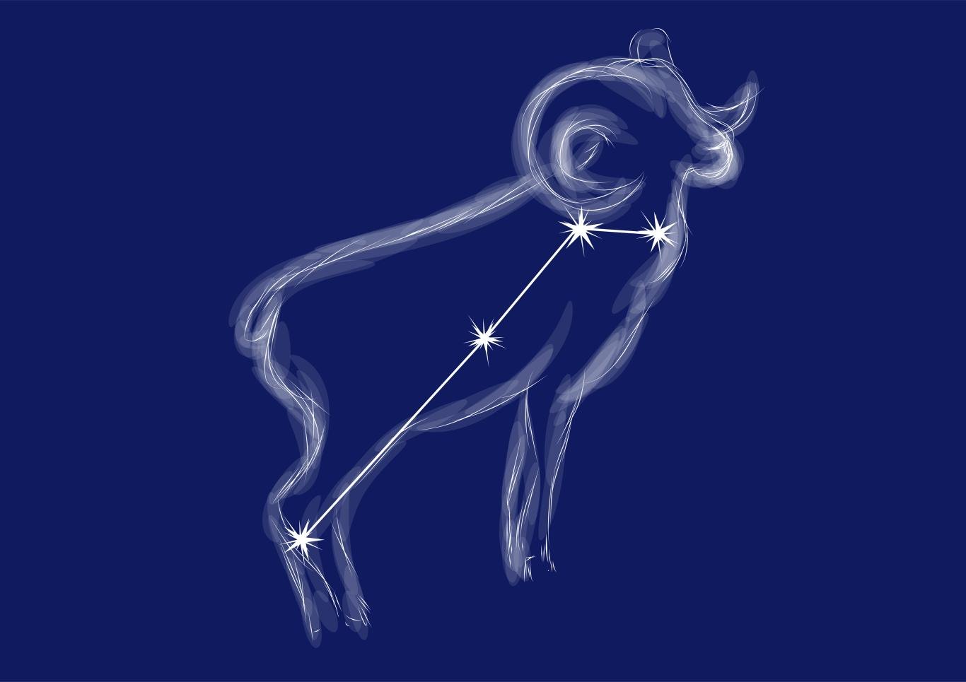 La constellation du Bélier illustrée.