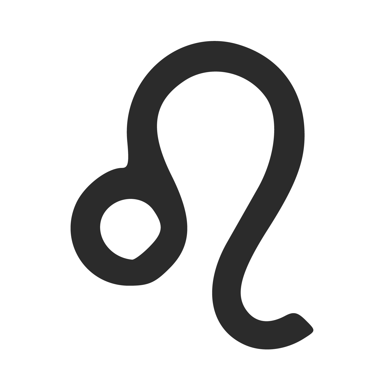 Le symbole du Lion représente le prédateur la tête penchée en avant, son corps courbé et sa queue.
