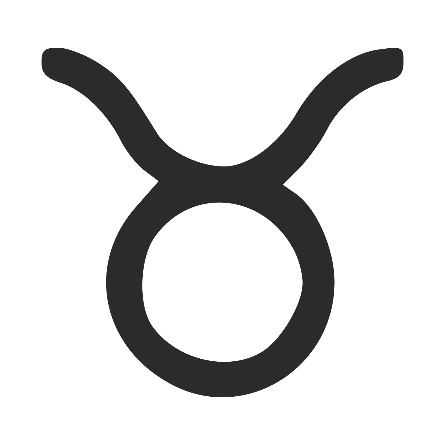 Le symbole du Taureau représente la tête du ruminant et ses deux grandes cornes.