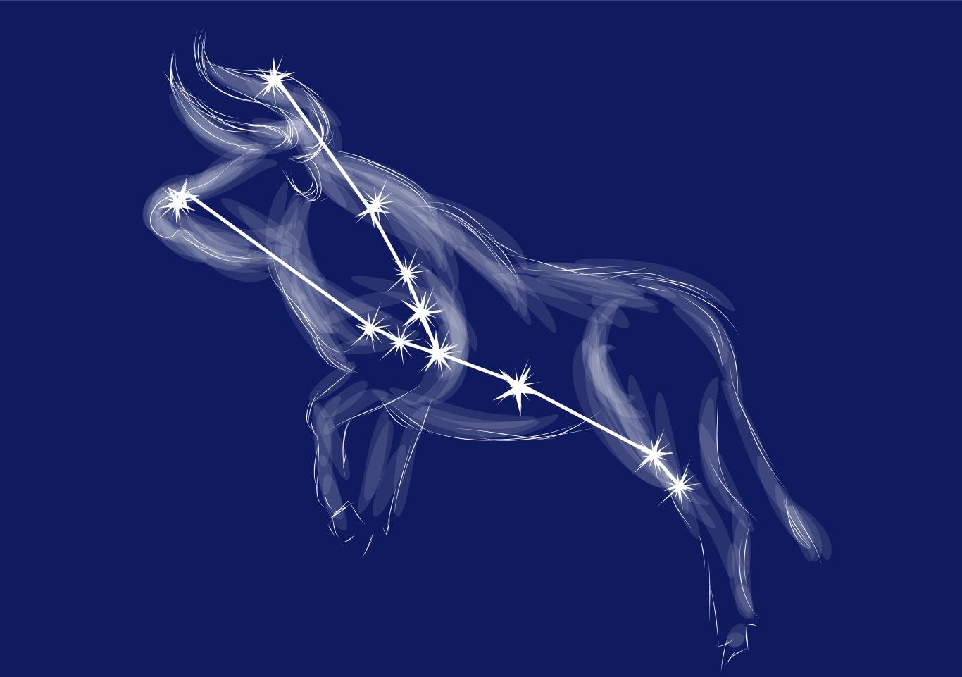 La constellation du Taureau illustrée.