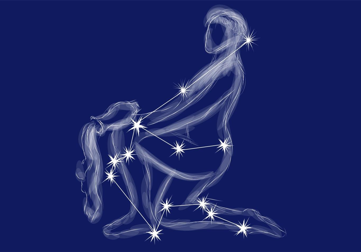 La constellation du Verseau illustrée.