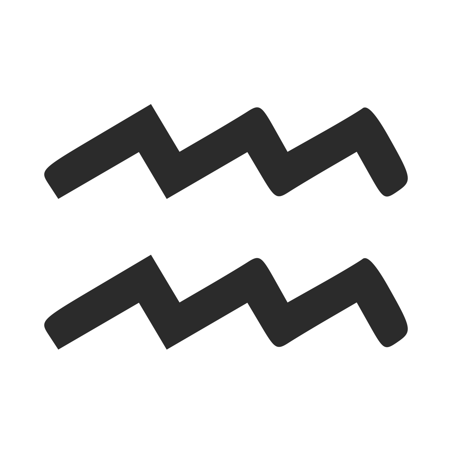 Le symbole du Verseau représente de l'eau en mouvement (deux vagues parallèle).