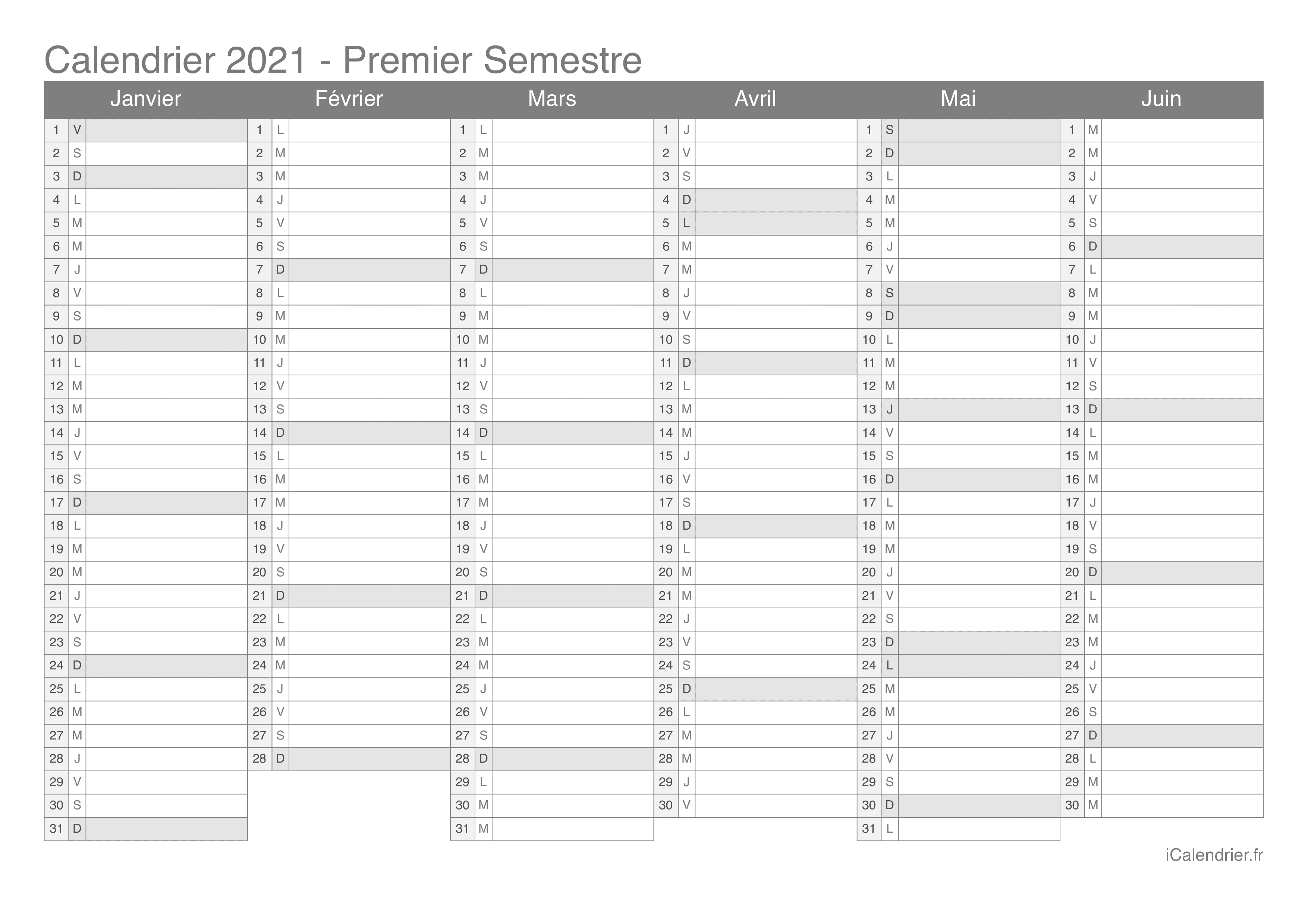 Calendrier 2021 Format Excel Calendrier 2021 à imprimer PDF et Excel   iCalendrier