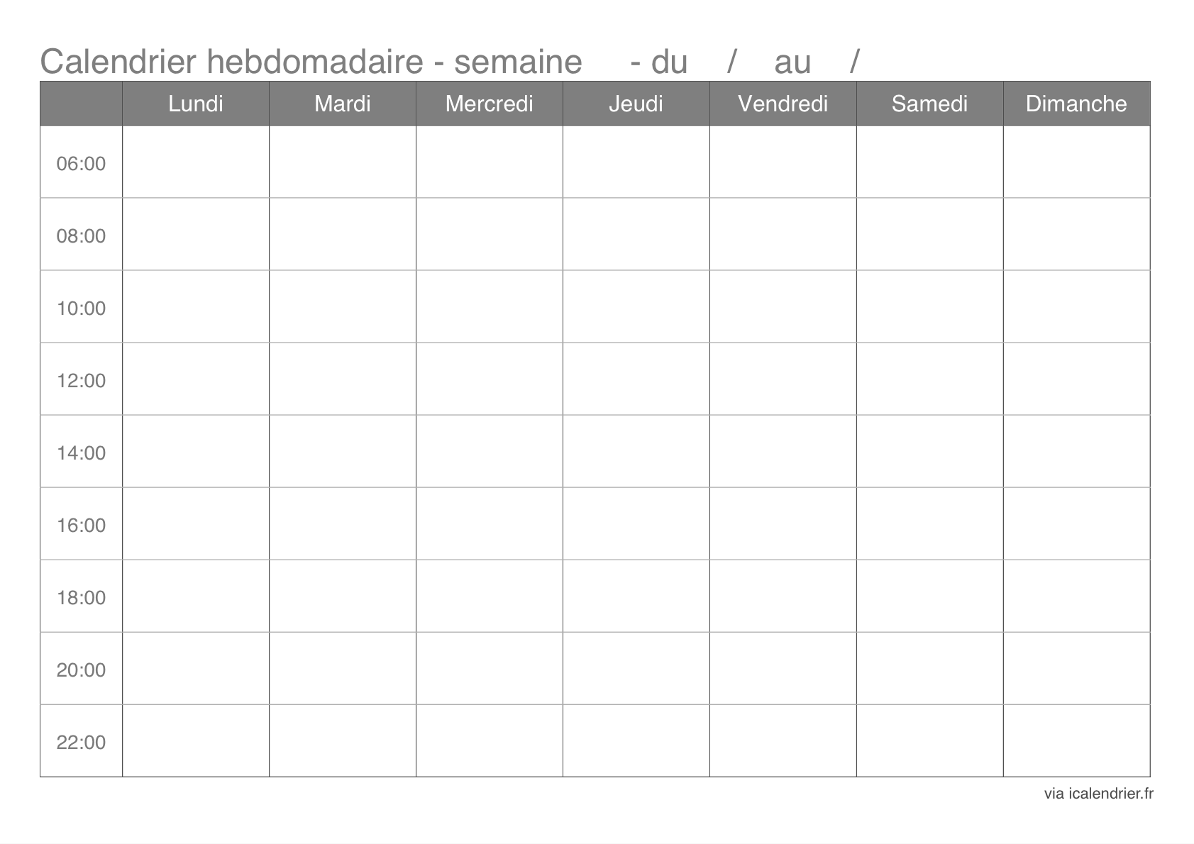 Programme Hebdomadaire Simple Planning De R vision Des Devoirs